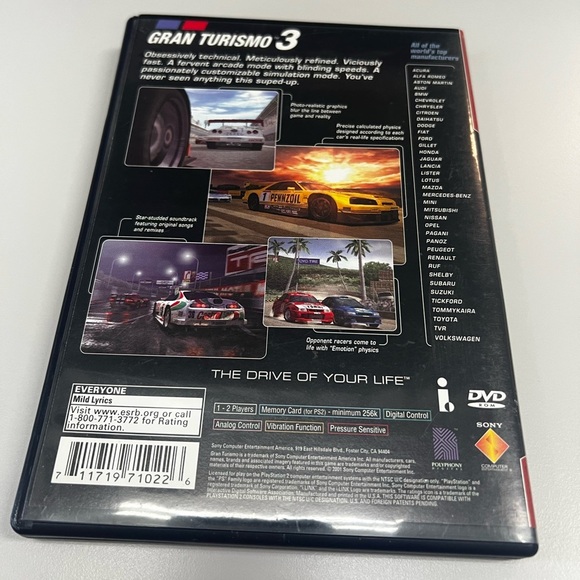 2001 Grand Turismo 3 A-Spec Racing Game PS2 Complete w/Manual in Original Case - Picture 4 of 7